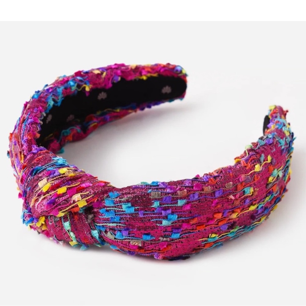Pink metallic confetti Lele Sadoughi knotted headband